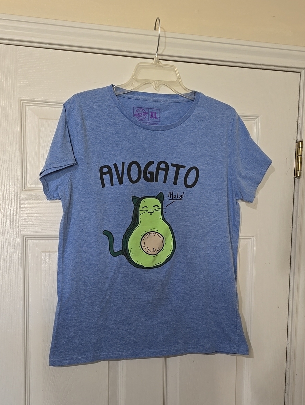 Crazy DOG Avogato Blue Graphic Cat T-Shirt - Size XL